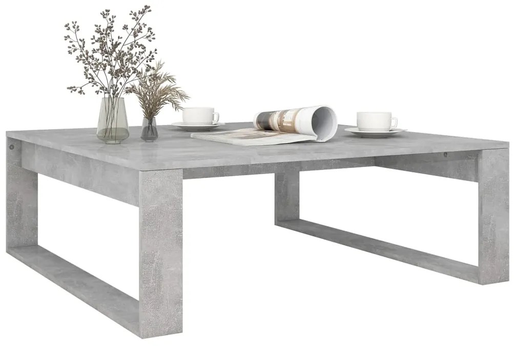Mesa de centro 100x100x35 cm derivados madeira cinzento cimento