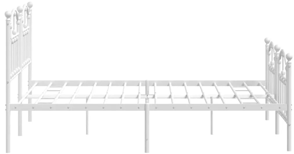 Estrutura de cama com cabeceira e pés 135x190 cm metal branco