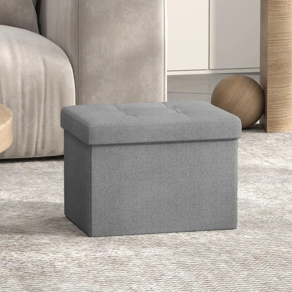 Banco com espaço de arrumação 31 x 41 x 31 cm cinza claro