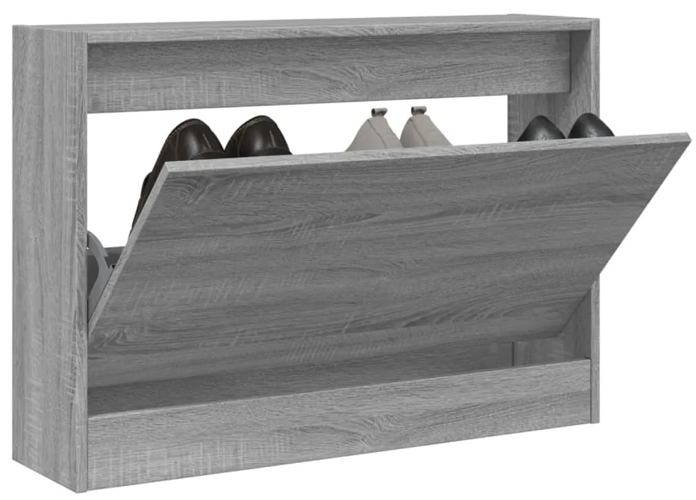 Sapateira 80x21x57 cm derivados de madeira sonoma cinza
