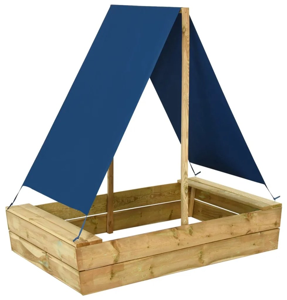 3059958 vidaXL Caixa de areia c/ telhado 80x60x97,5 cm pinho impregnado