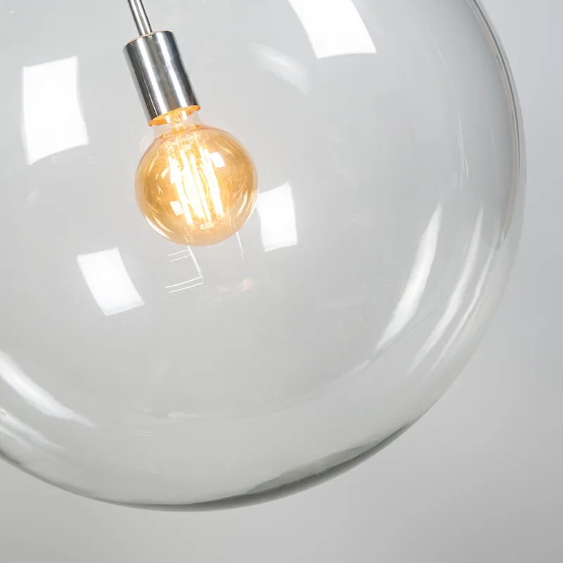 Candeeiro de suspensão escandinavo cromado com vidro transparente - Ball 50 Design,Moderno