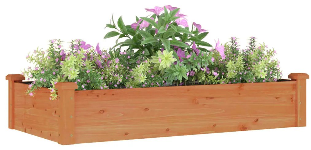 Canteiro elevado c/ forro 120x60x25 cm abeto maciço castanho