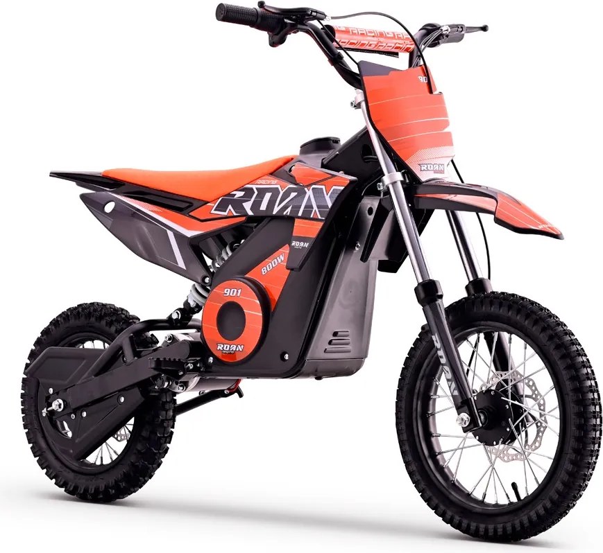 Mini moto elétrica para crianças 800W ROAN 901 36V 12/10" velocidade máxima de até 25 km/h Com Limitador Laranja