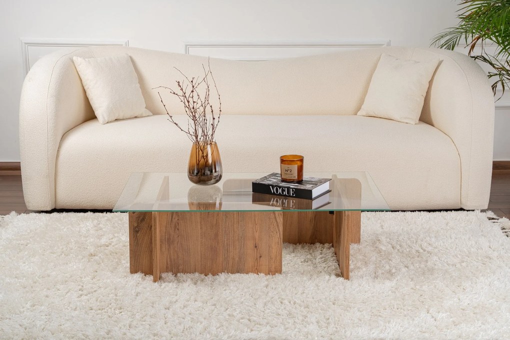 Mesa de Café Flavio - Pinho Atlântico - 105x30x65 cm