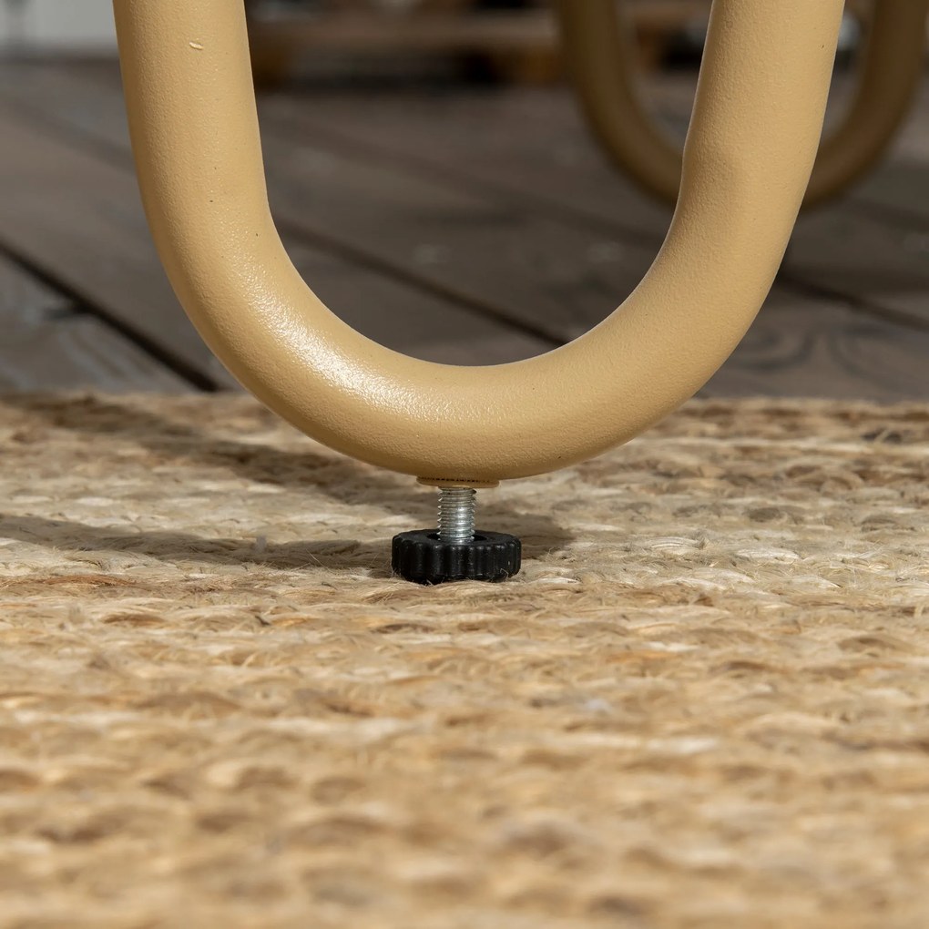 Conjunto de Jardim de 4 Peças em Vime Sintético com 2 Poltronas 1 Sofá