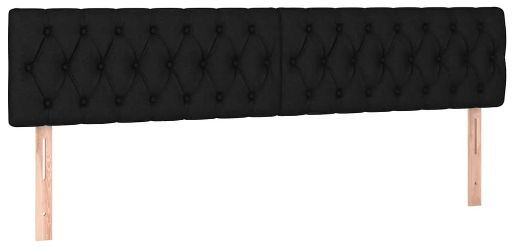 Cama box spring c/ colchão e LED 120x190 cm tecido preto