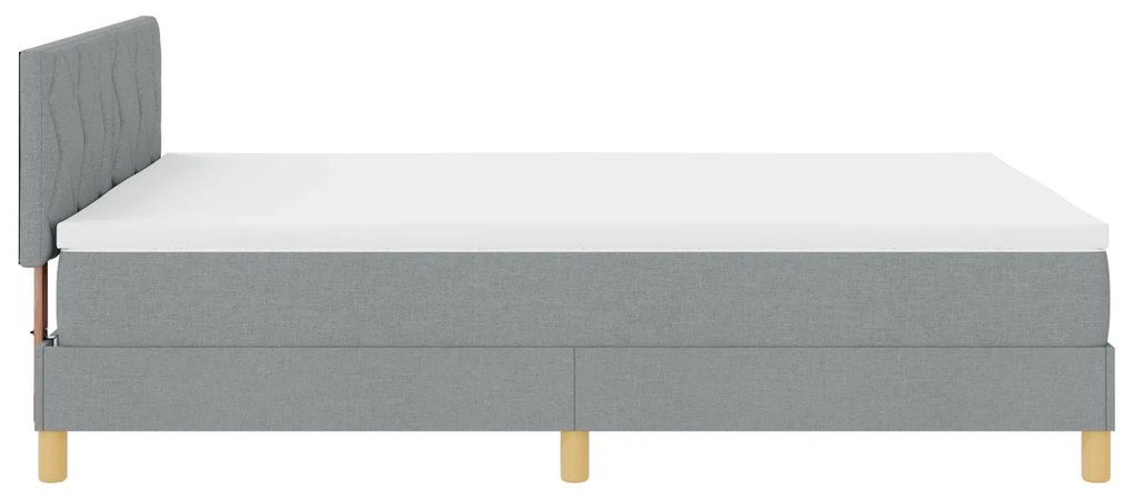 Cama Box Spring com Colchão Cinza Claro 140x200 cm Tecido