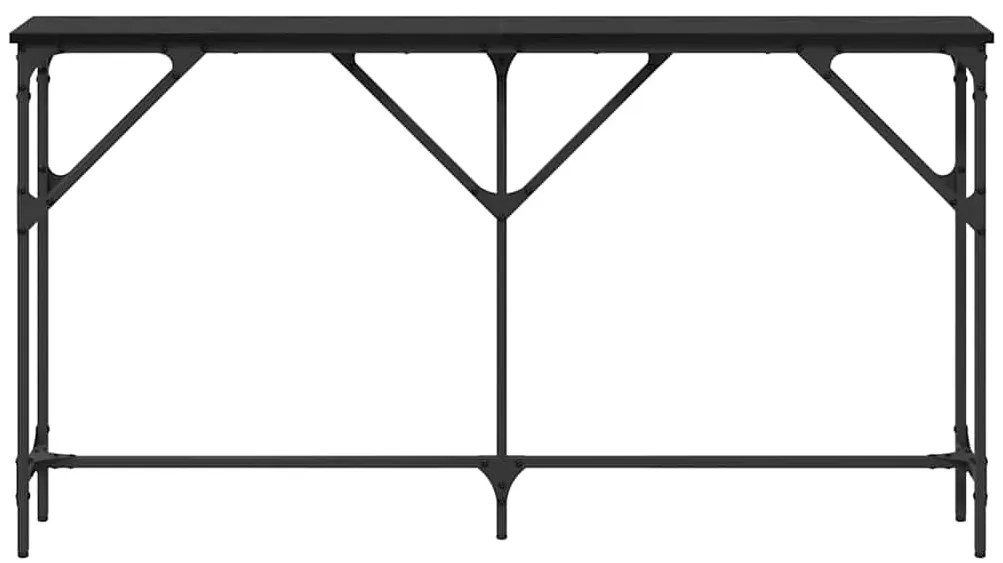 Mesa de Apoio Carvalho Preto 140x23x75 cm Madeira de Engenharia