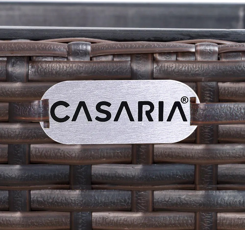 Conjunto de 3 vasos jardim para flores Polyrattan Castanho