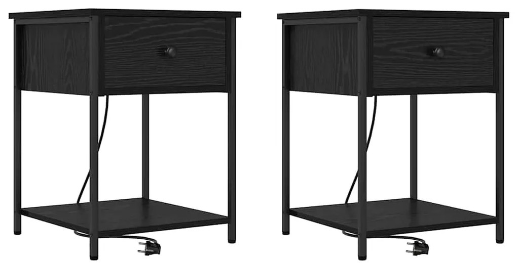 Armários de Canto 2 pcs Carvalho preto 42 x 41 x 56 cm