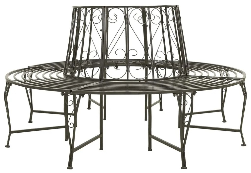 vidaXL Banco de jardim para árvore 160 cm aço