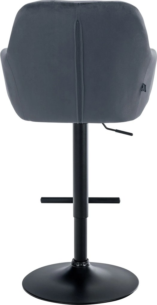 Banco de bar Natoma Veludo cinza escuro