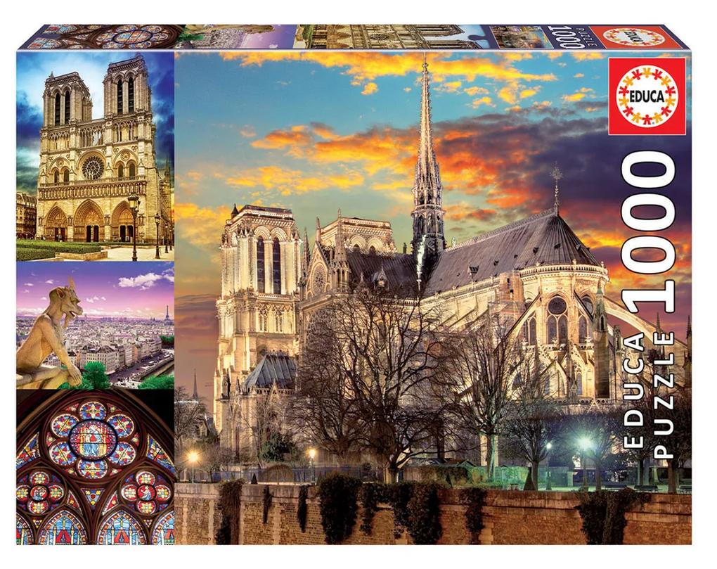 Puzzle Educa 1000 Peças Colagem Notre Dame