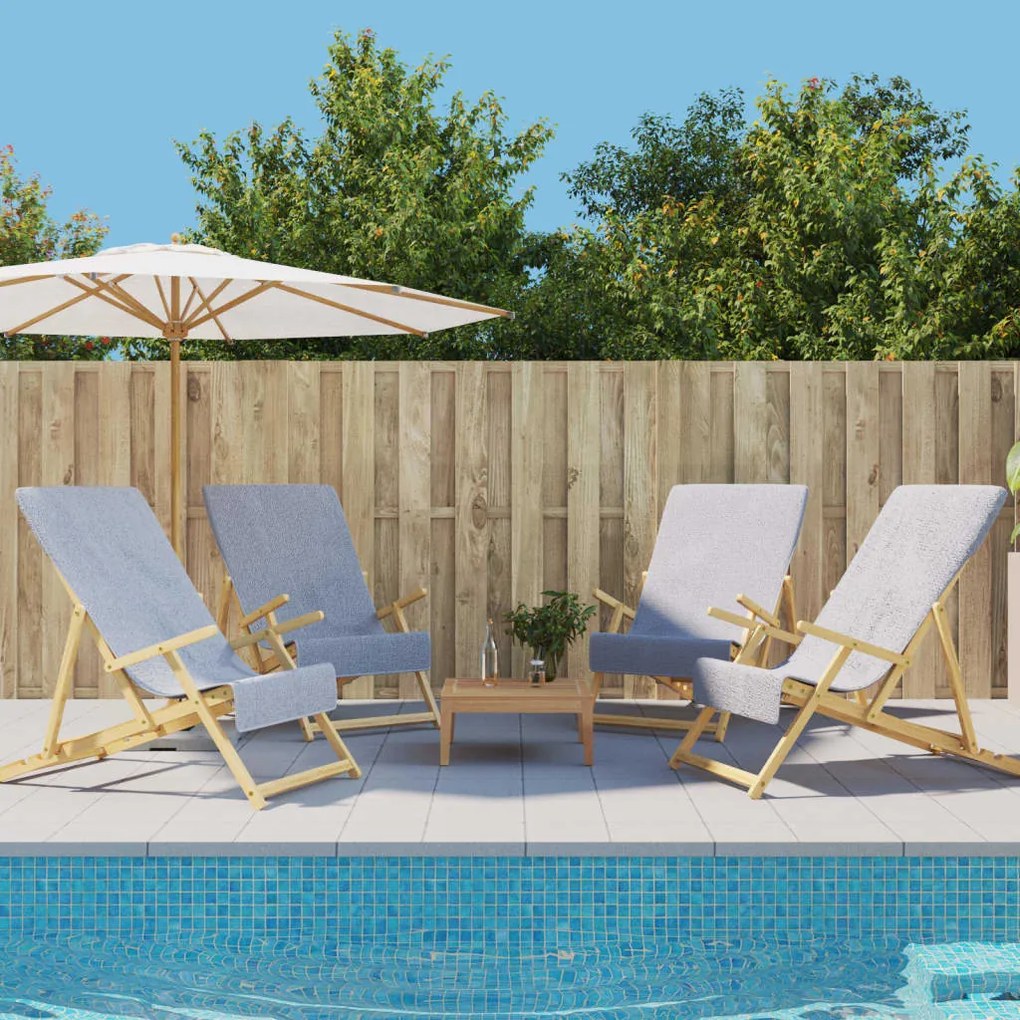 3157052 vidaXL Toalhas de praia 4 pcs 60x135 cm tecido 400 GSM cinzento