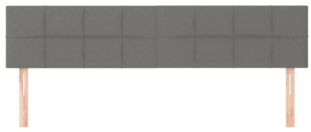 Cabeceira de cama 2 pcs tecido 100x5x78/88 cm cinzento-escuro