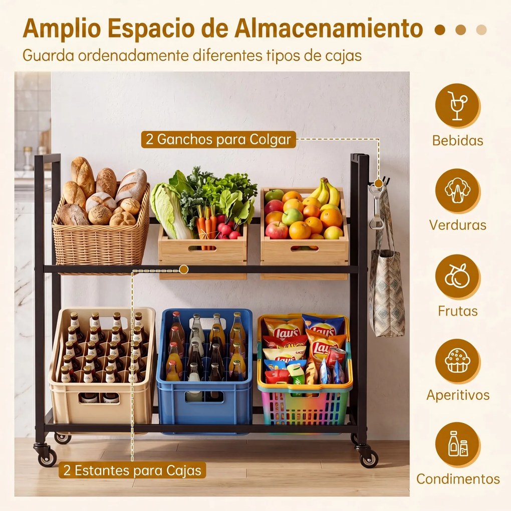 Estante para Caixas de Cerveja, 104 x 32 x 89 cm, Capacidade de 100 kg por Nível, Preto