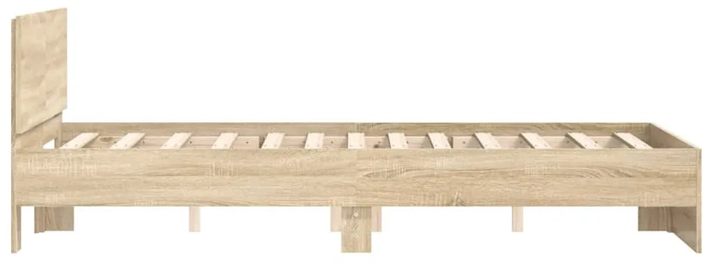 Estrutura de cama com cabeceira 120x190 cm carvalho sonoma