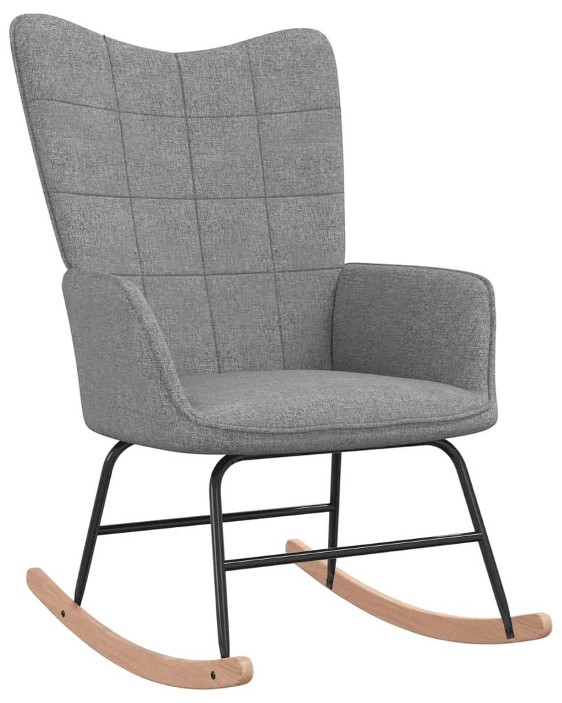 328007 vidaXL Cadeira de baloiço tecido cinzento-claro