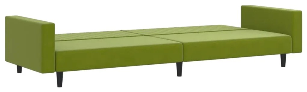 Sofá-cama de 2 lugares veludo verde-claro