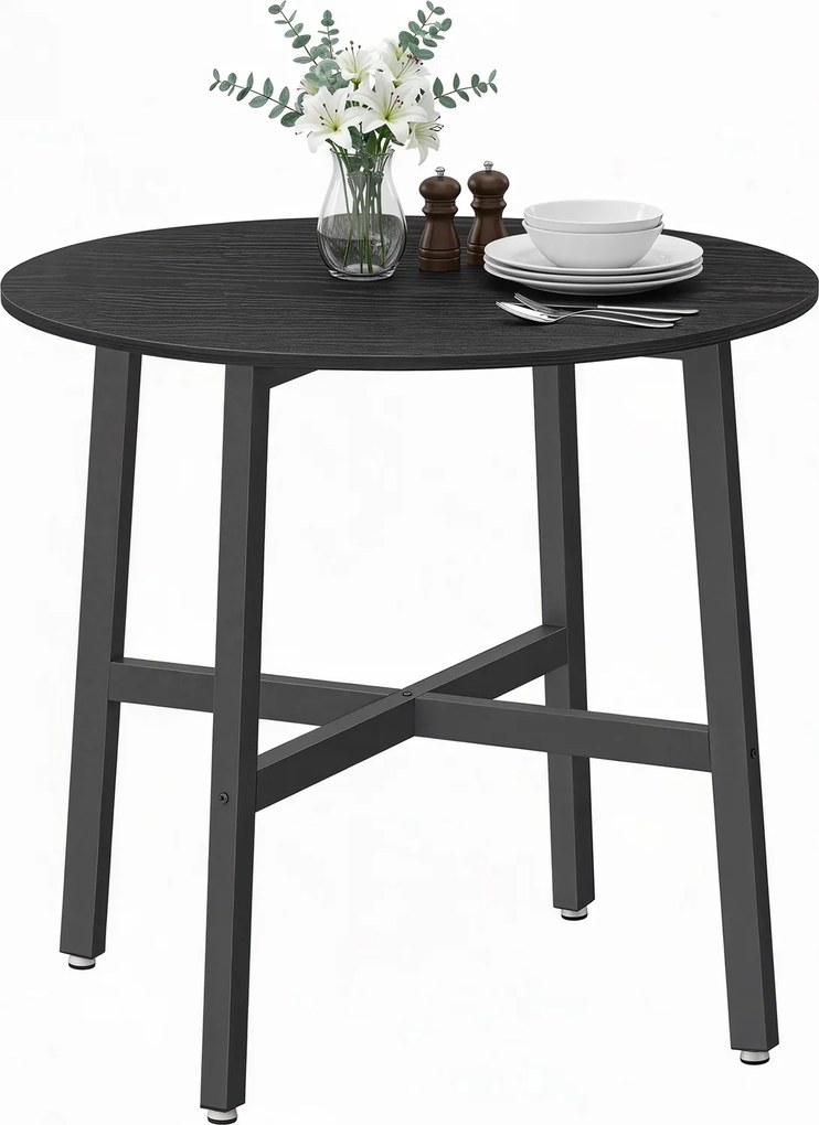 Mesa de jantar redonda pequena 80 cm de diâmetro (CADEIRAS NÃO INCLUIDAS) preta