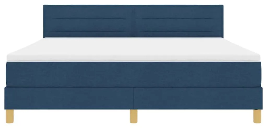 Cama Box Spring com Colchão Azul 180x200 cm Tecido