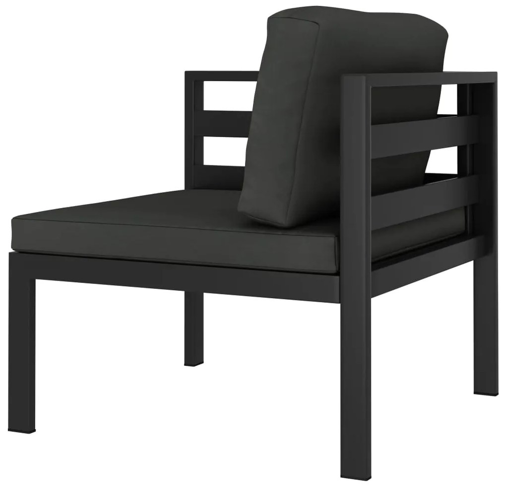 6 pcs conjunto lounge jardim com almofadões alumínio antracite