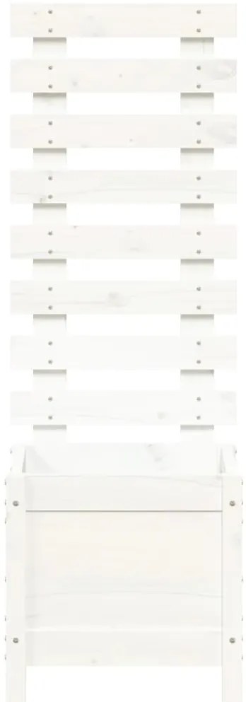 Vaso de jardim c/ suporte 39x39,5x114 cm pinho maciço branco