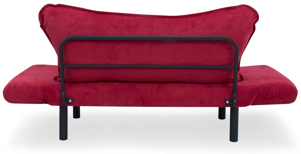 Sofá Cama "Chatto" – Vermelho Tinto  – 180x65x70 cm – Design Moderno