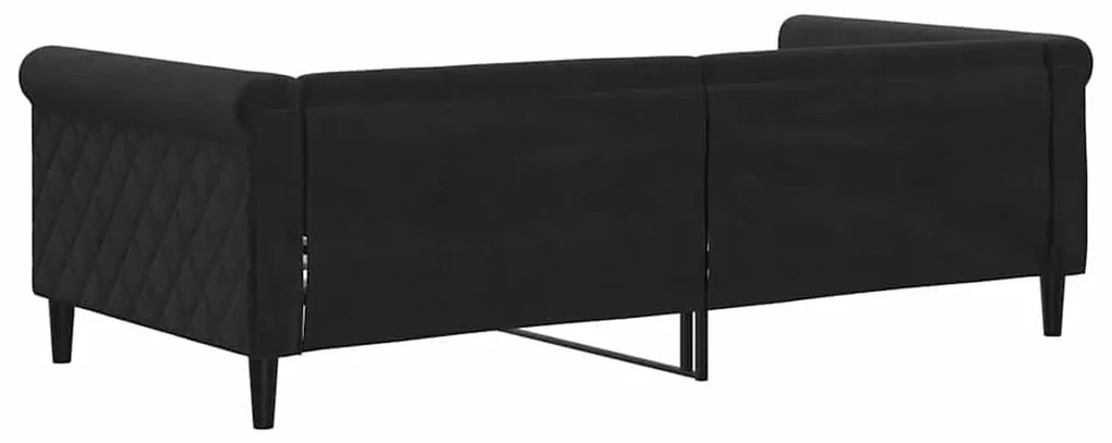 Sofá-cama 90x190 cm veludo preto