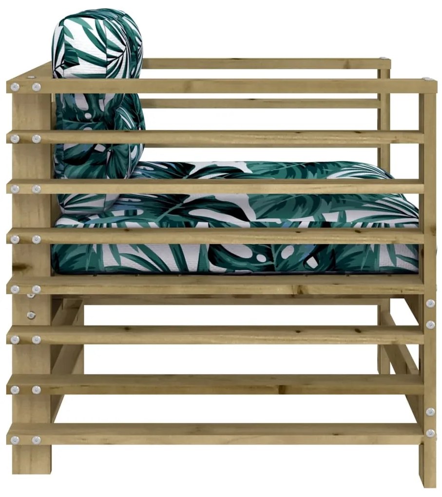 Cadeiras de jardim c/ almofadões 2 pcs pinho impregnado