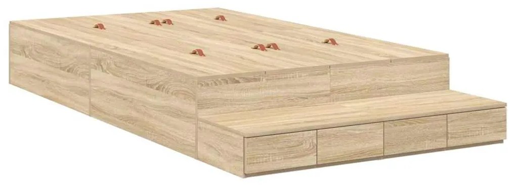 Cama de Armazenamento em Carvalho Sonoma 120x190 cm