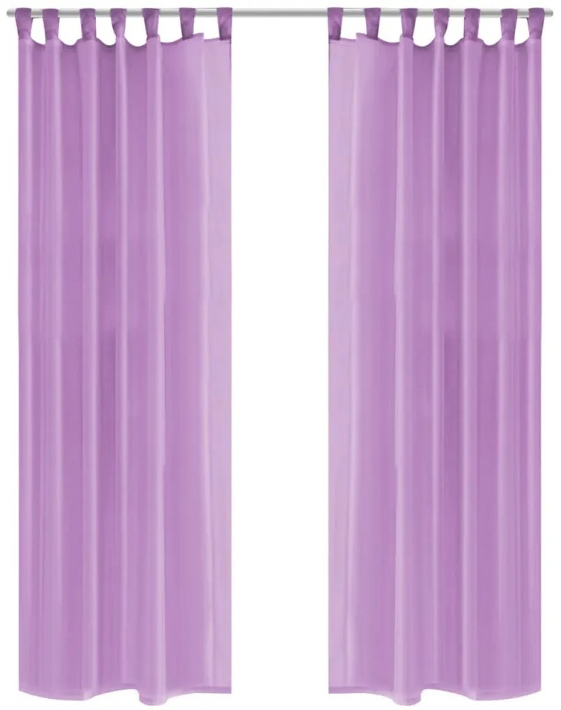 vidaXL Cortinas em voile 2 pcs 140x225 cm lilás
