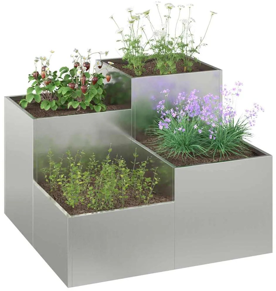 Jardineira vidaXL 80x80x60 cm Aço Galvanizado