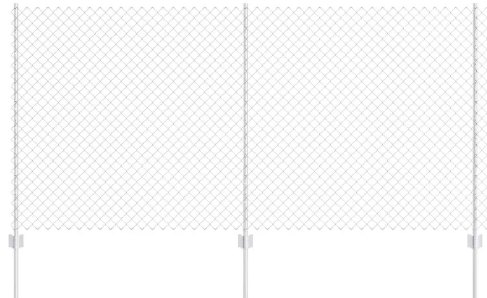 Cerca de Cadeia com 20 Postes em U Prata 1.2x10 m Aço