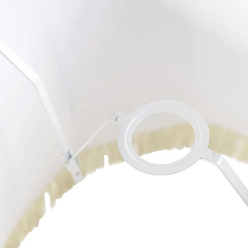 Abajur de seda creme 45 cm - Granny Retro