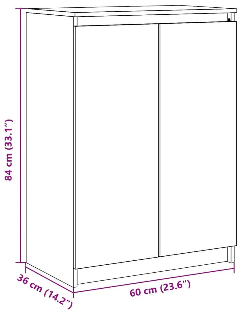 Aparador pinho maciço 60x36x84 cm preto