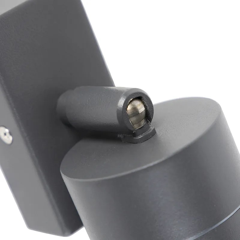 Candeeiro de parede exterior antracite IP44 rotativo e inclinável - Solo