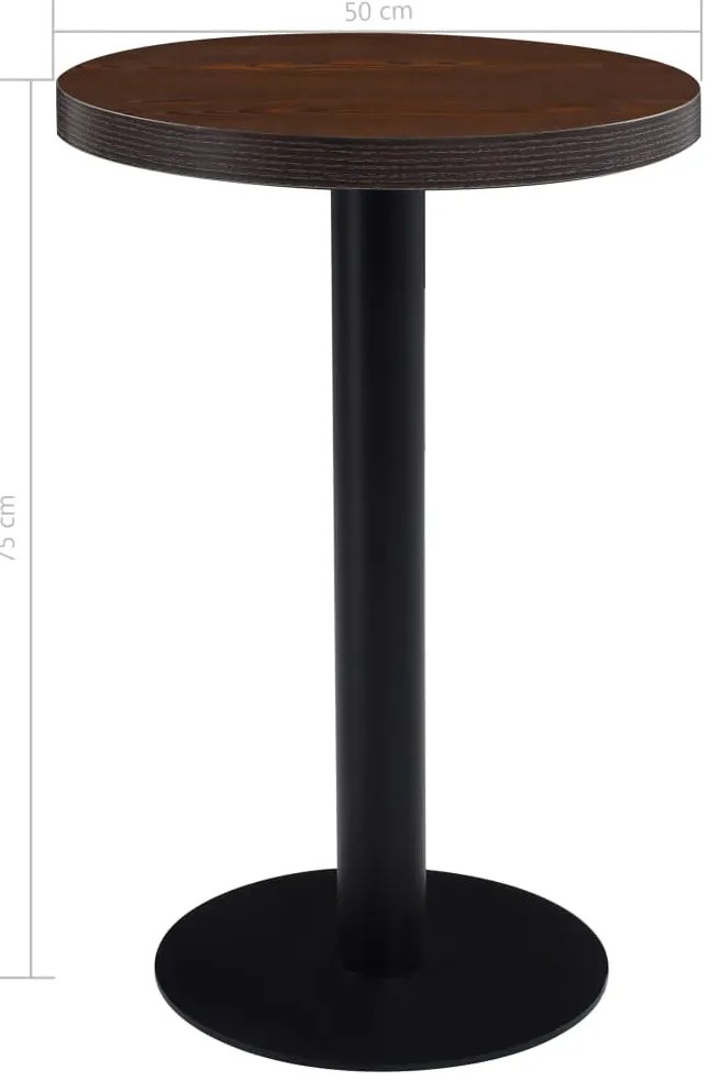 Mesa bistrô 50 cm MDF castanho-escuro