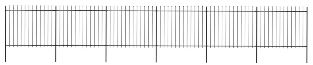 vidaXL Cerca de jardim com topo em forma de lança em aço 1070x150 cm, preta