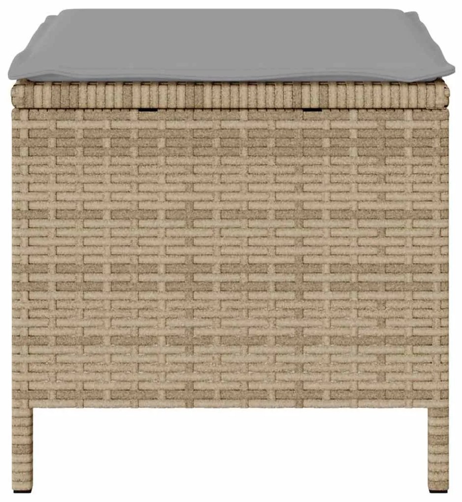 Conjunto de Jantar Jardim 3 Peças com Almofadas Bege em Rattan Sintéti