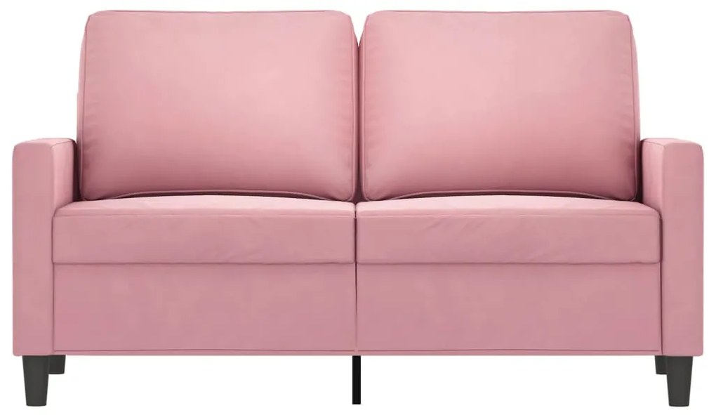 Sofá de 2 lugares veludo 120 cm rosa