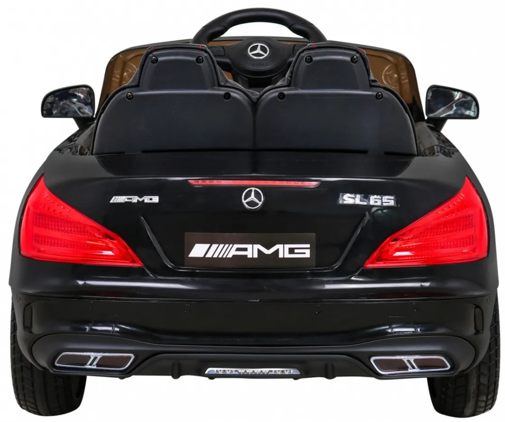 Carro elétrico para Crianças 12V Mercedes Benz AMG SL65 S Rodas de EVA, Assento de couro Preto