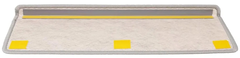 Tapetes escada adesivos aspeto sisal 15pcs 65x21x4 cm platinado