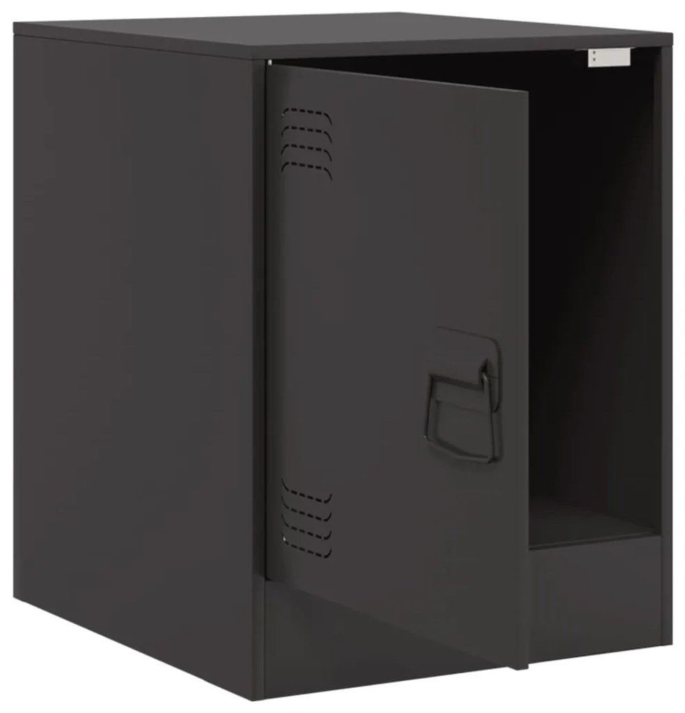 Mesas de cabeceira 2 pcs 34,5x39x44 cm aço preto