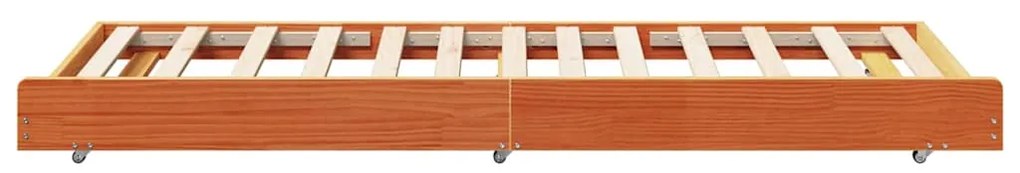 Estrutura de Cama Castanho Encerado Madeira Maciça 80 x 200 cm