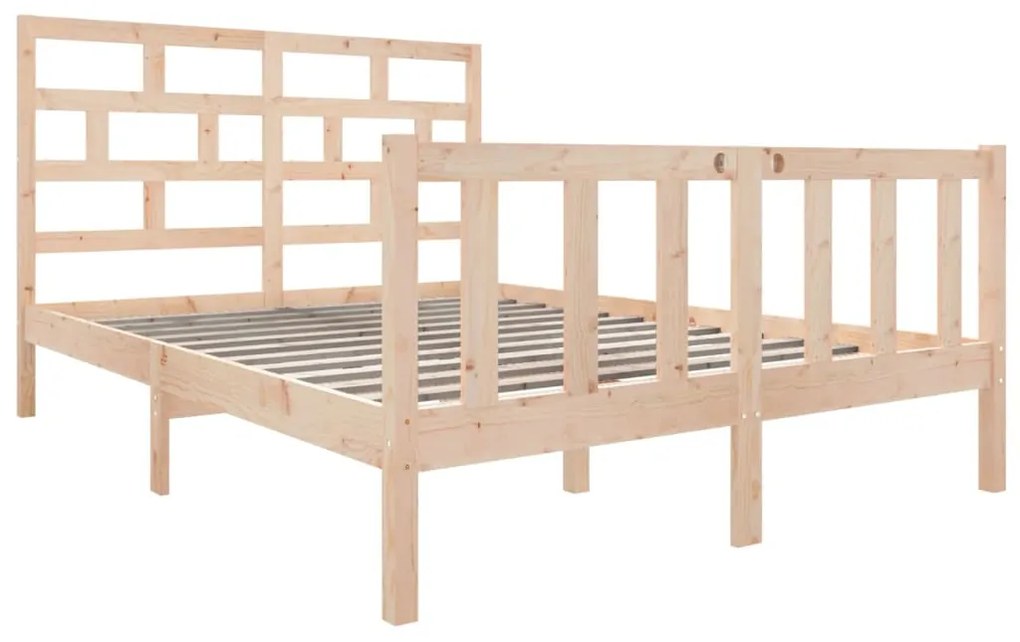 Estrutura de cama casal 135x190 cm pinho maciço