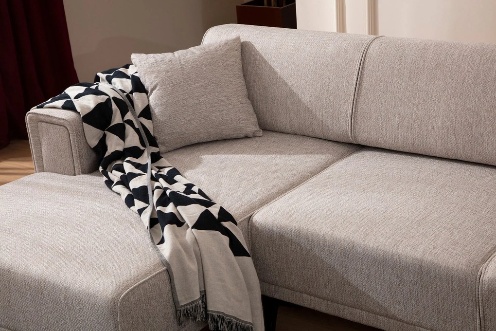 Sofá-Cama de Canto Horizon – Castanho Claro – 140x250 cm