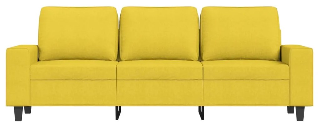 Sofá de 3 lugares 180 cm tecido amarelo-claro
