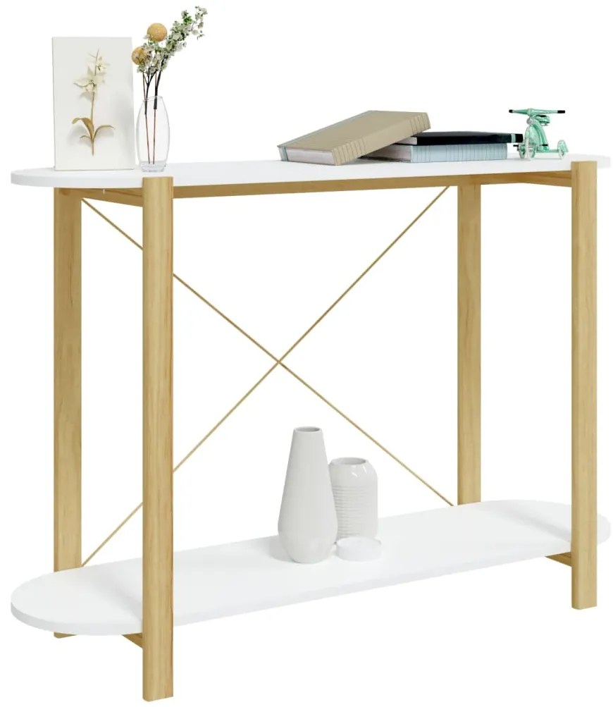 Mesa consola 110x38x75 cm derivados de madeira branco